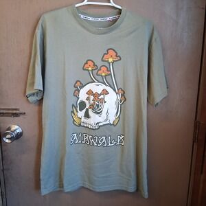 Airwalk, T-shirt, Skull and Mushrooms,  Mens Size Large Cut Tag Skate EUC